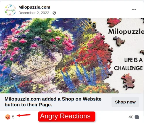 Milopuzzle Facebook Reaction