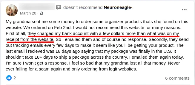 Neuroneagle Facebook Review 5
