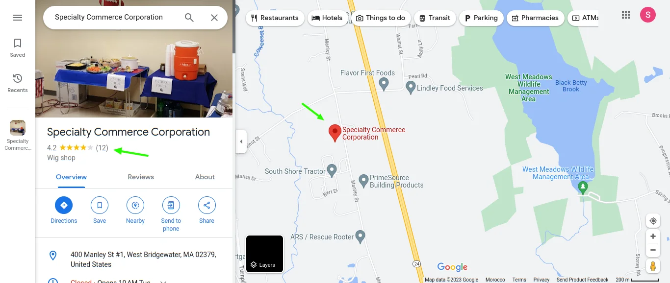 specialty commerce corporation google maps