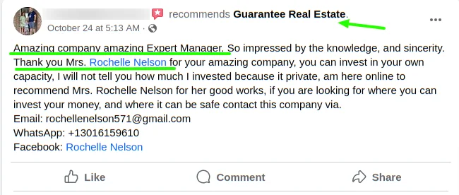 Guarantee Facebook Review