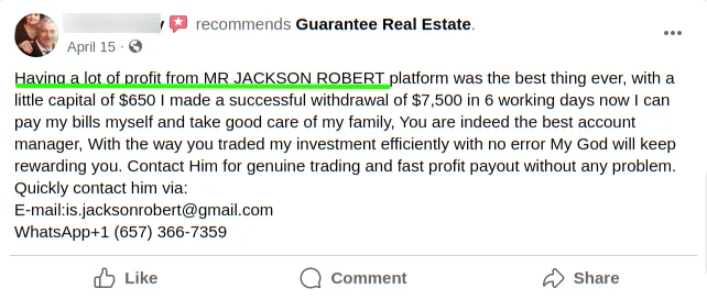 Guarantee Facebook Review 3