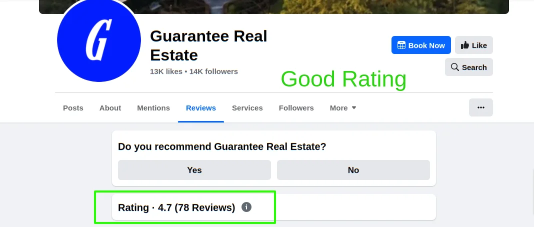 Guarantee Facebook Rating
