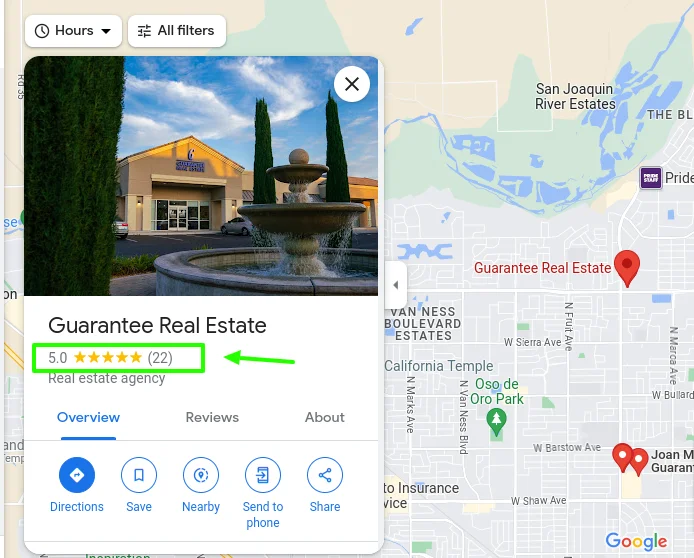 Guarantee Google maps Rating