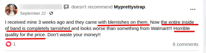 Myprettystrap Facebook Review1