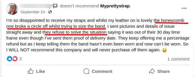 Myprettystrap Facebook Review4