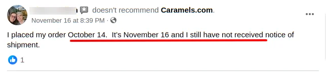 Caramels-com Facebook Review 3