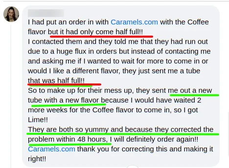 Caramels-com Facebook Review 7