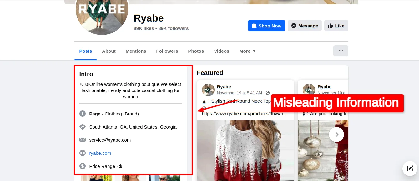 Ryabe Facebook Page