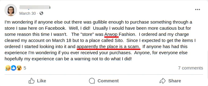 Arwop Customer Review 4