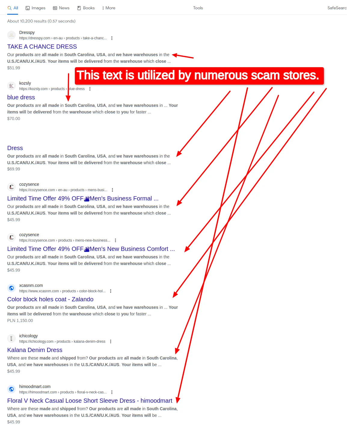 Text used to indicate the origin of clothes