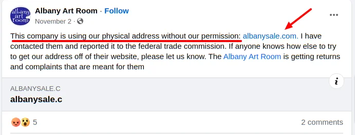 Albanysale Physical Address