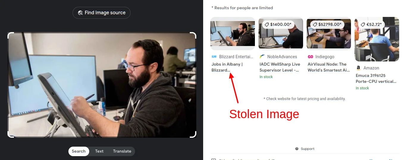 Google Lens image checker