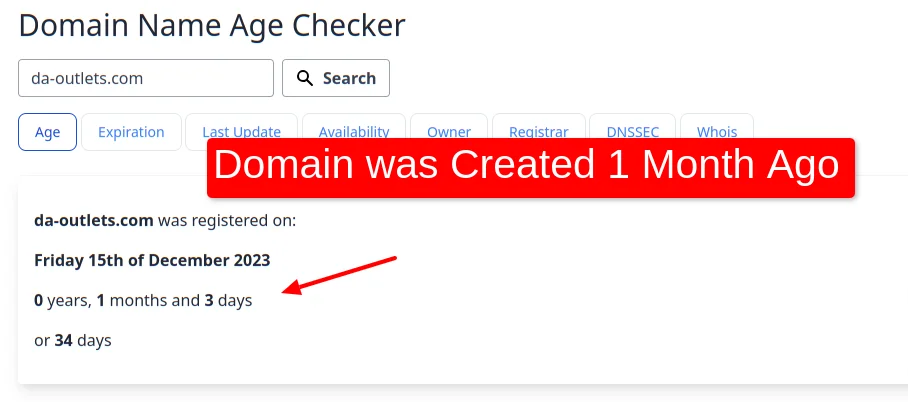 da-outlets-com Domain Age