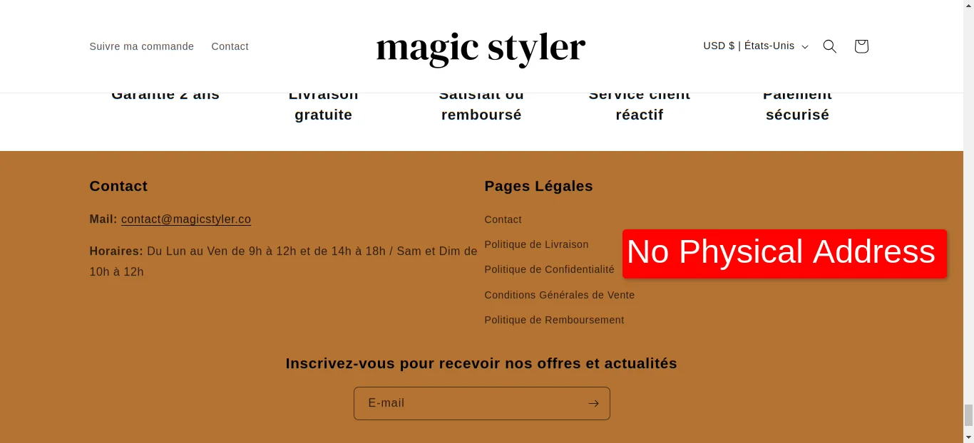 Magicstyler No Physical Address