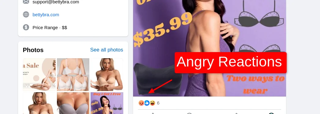 Bettybra Facebook Reactions