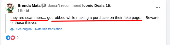 Iconic Deals 16 Facebook Review