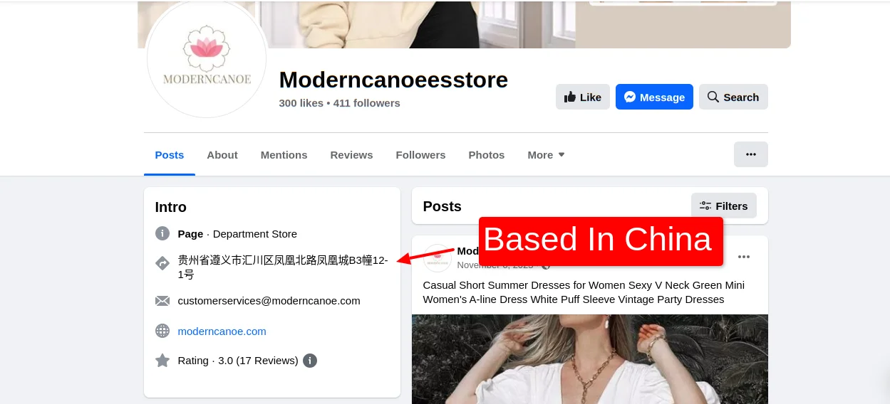 Moderncanoecom Based In China