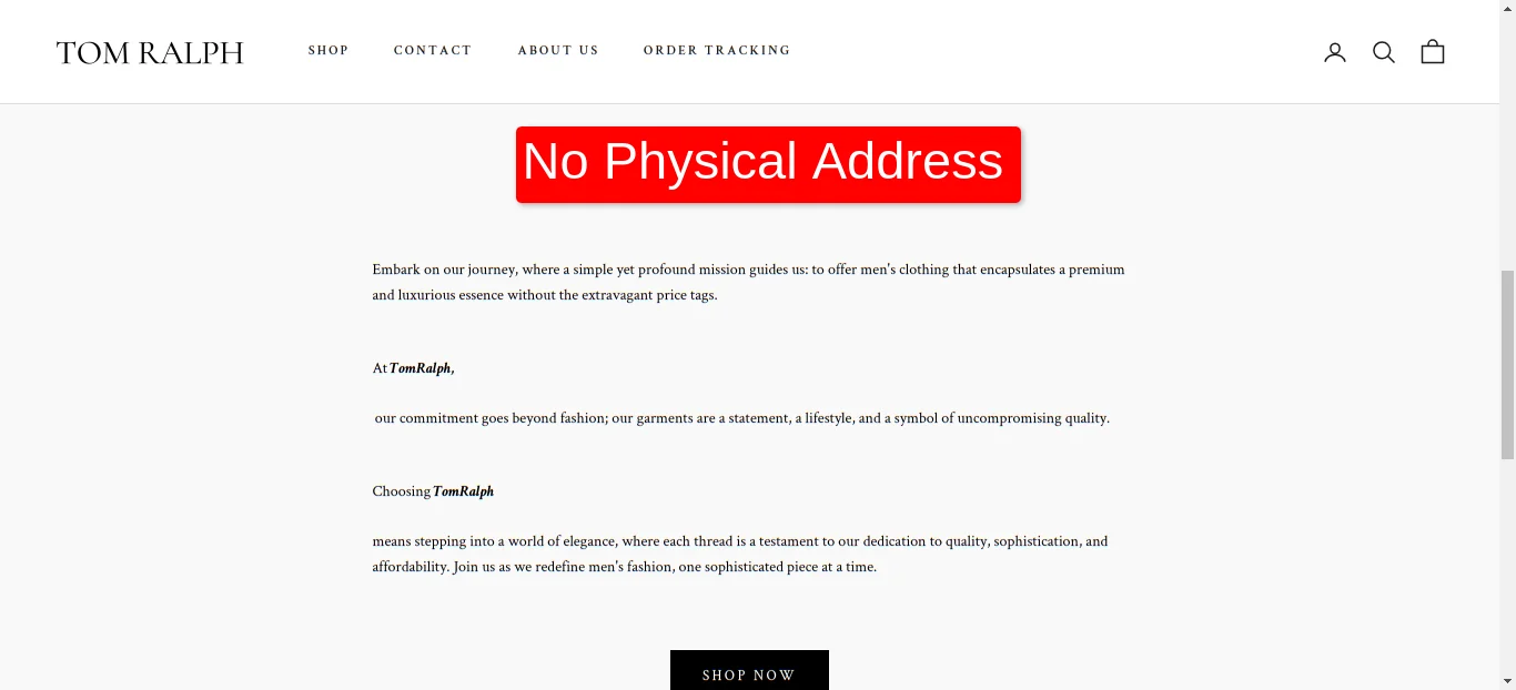 About Us No Physical Address