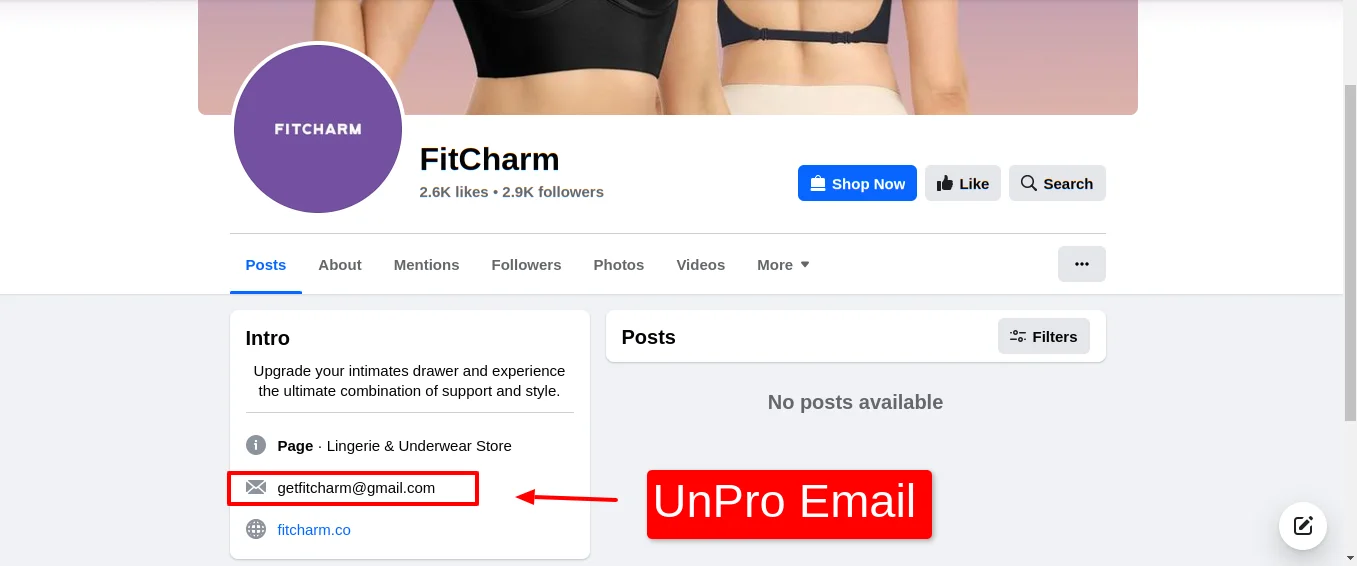 Facebook Unpro Email