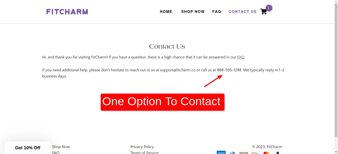 Fitcharmtm Conact Page
