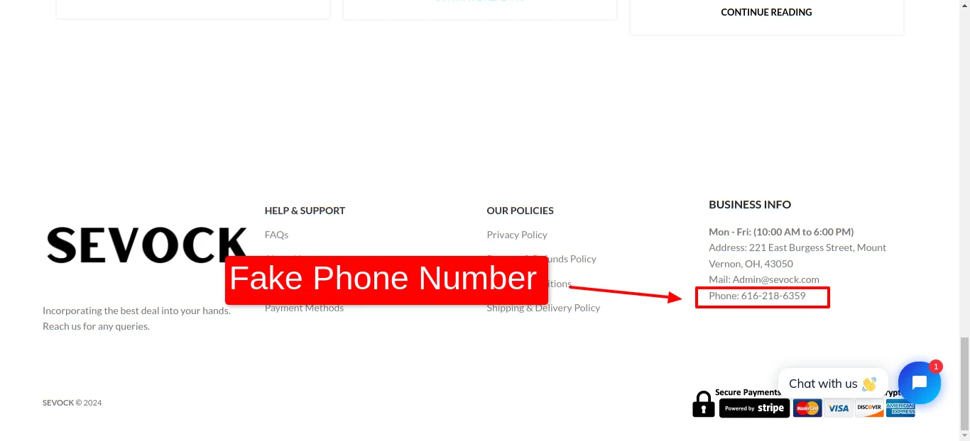 About Us Sevock Fake Phone Number