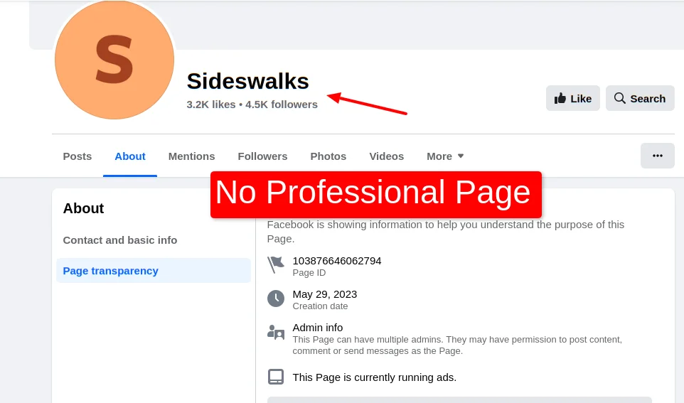 Sideswalks Facebook